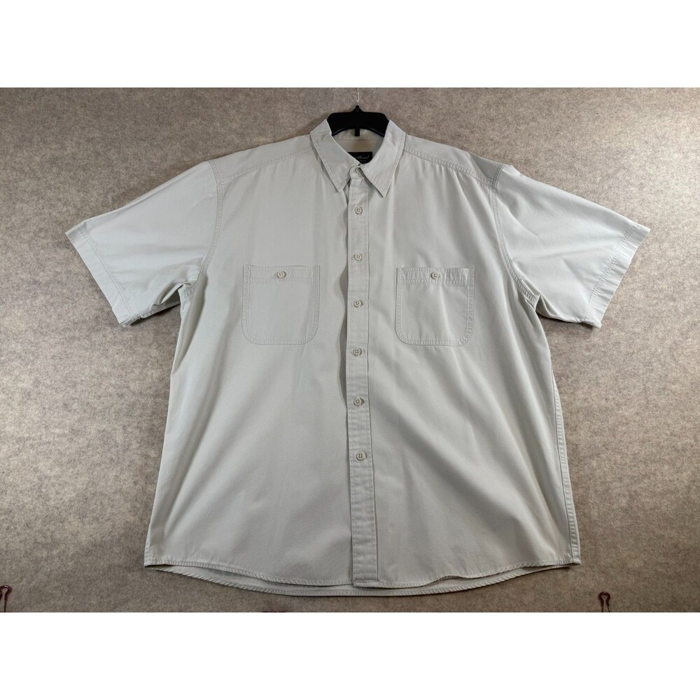 Eddie Bauer Button Down SS Size XL White 100% Cotton Casual